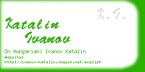 katalin ivanov business card